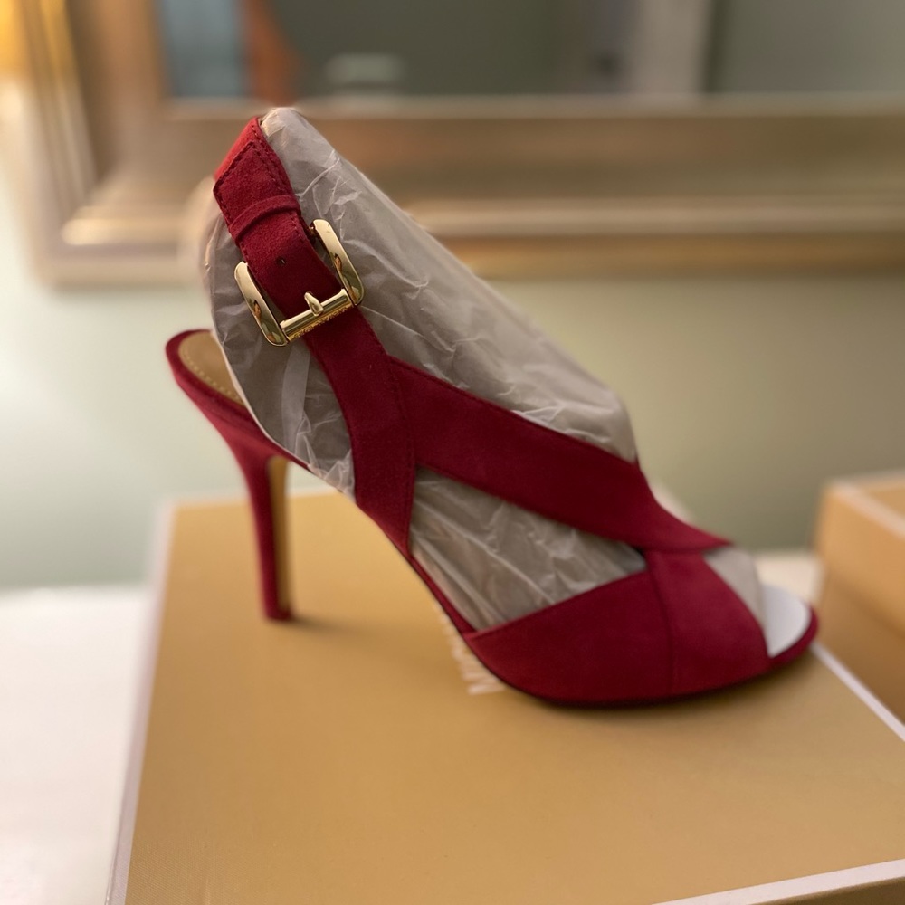 Michael Kors suede sling back open toe sandal 7m